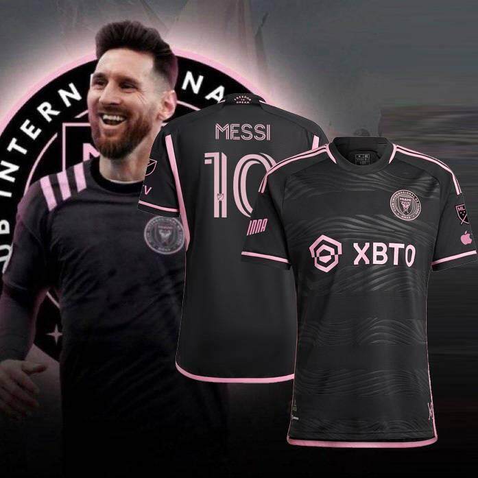 ✽❐♀ 2023-2024 Inter Miami Away Messi Jersey เสื้อฟุตบอลแฟนแขนสั้น Tee Unisex