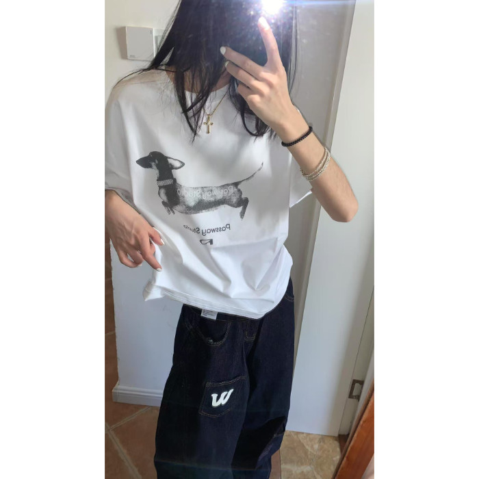 ปลาค็อด ข้อเสนอพิเศษผ้าฝ้ายแท้220ก [ผสมผสานแน่น+แถบไหล่ดึงคอหลัง+ปุ่มป้องกันการหลั่ง] เสื้อยืดแขนสั้