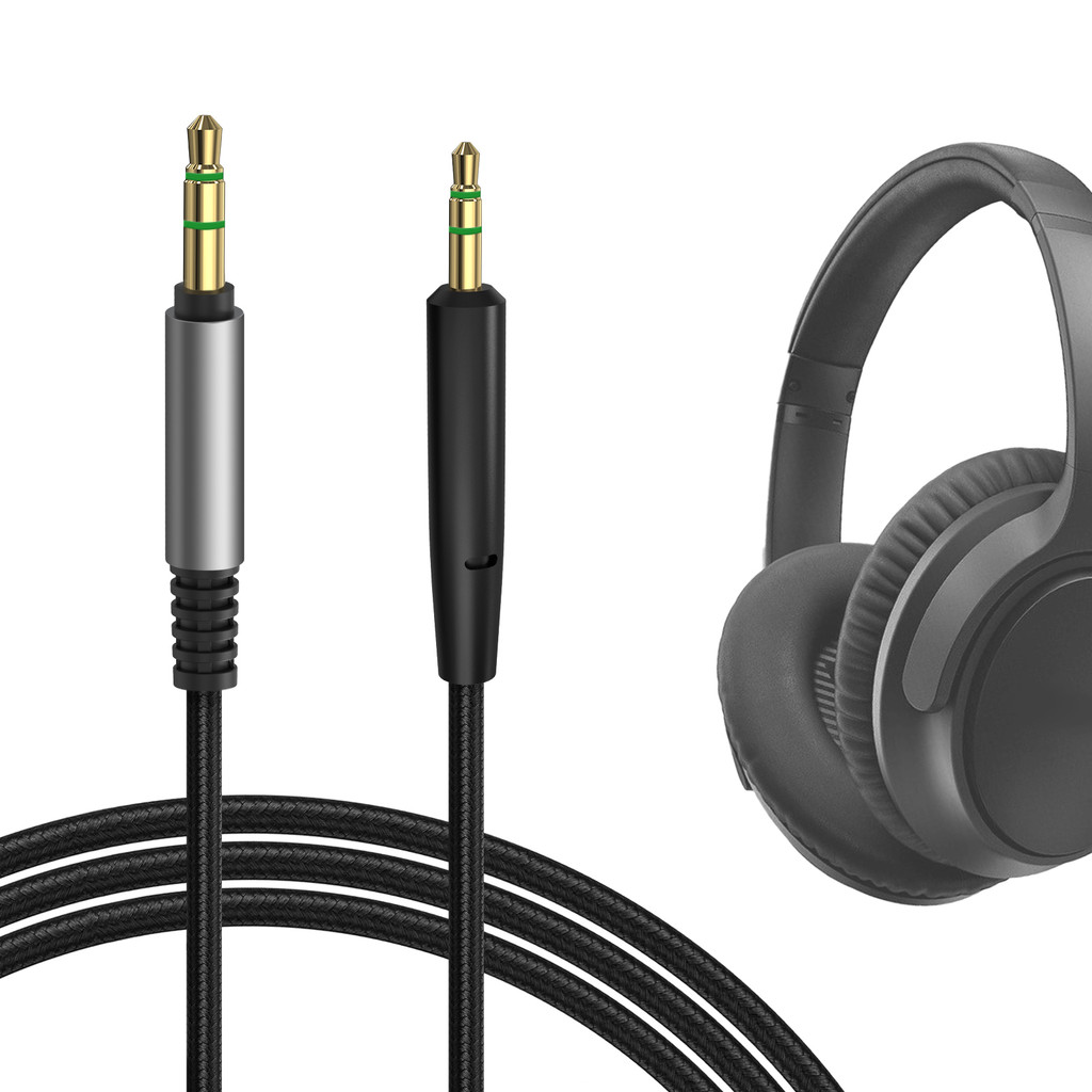 สายสัญญาณเสียง GEEKRIA เข้ากันได้กับ QC Ultra 2, QC45, SoundTrue AE2, Soundlink AE2, 2.5 มม. สายถักไนลอนทดแทนสเตอริโอ (1.2 ม.)