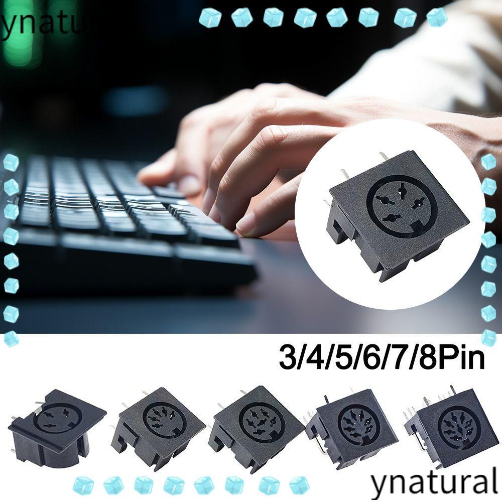 YENATURAL DIN Mini Jack, Mini 3 4 5 6 7 8 Pin DIN Female Socket Connector, DIN Socket 4P/5P/6P/7P/8P
