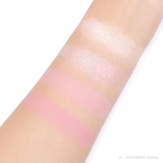 Mei Linda Glitter On Shadow Palette 6.8g #01 Strawberry Sunrise เมลินดา พาเลทอายแชโดว์เนื้อโมจินุ่มเด้ง.