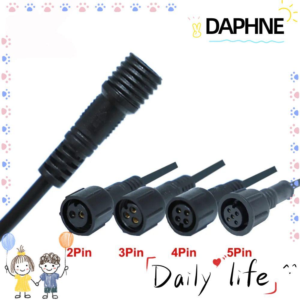 DAPHNE 2Pin 3Pin 4Pin แจ็ค, 20 ซม.2Pin 3Pin 4Pin ชายหญิง LED Connector, IP67 สายสีดํากันน้ําสายไฟ LE