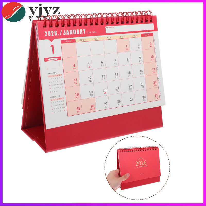 ปฏิทินตั้งโต๊ะมินิมอล: 2025.9-2026.12 ปฏิทินตั้งโต๊ะขนาดเล็กพร้อมผูกลวดคู่-วางแผนรายเดือนสําหรับสําน