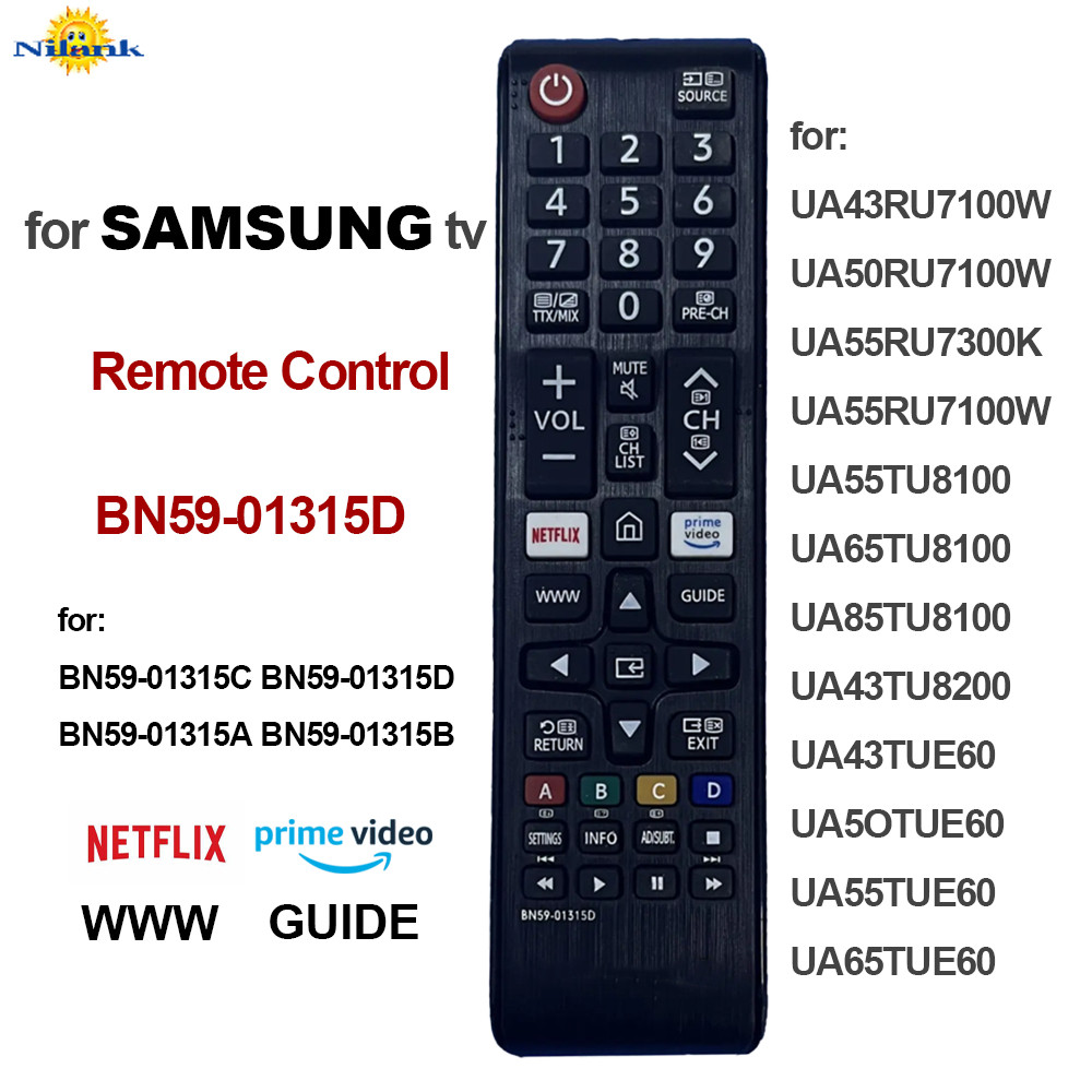 NiLANK Remote รีโมททีวี SAMSUNG LCD LED NETFLIX Prime video BN59-01315D BN59-01315A BN59-01315B