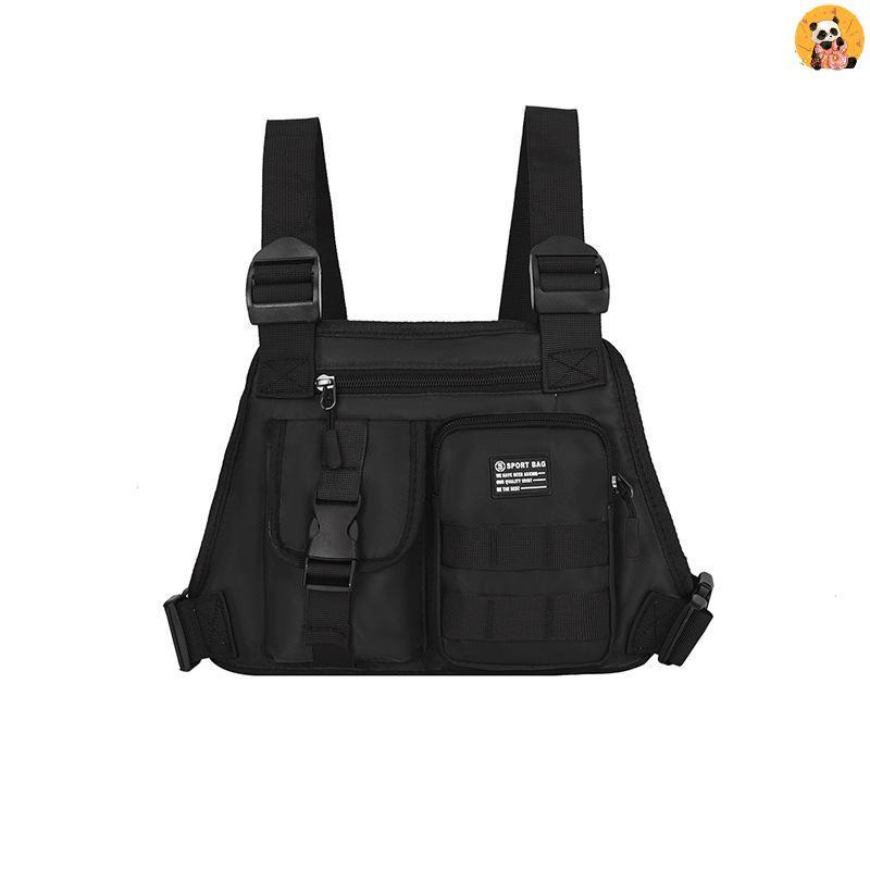 [CO] Fashion Mens Chest Bag Oxford Cloth 6 Poet Large Capacity Vest Bag for Hiking Travel and Running [TH]