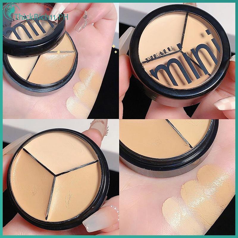 ThickRich DIKALU 6.5g คอนซีลเลอร์ 3 สีธรรมชาติ Palette ปกปิดความหมองคล้ําสิวรูขุมขนครีมคอนซีลเลอร์ F