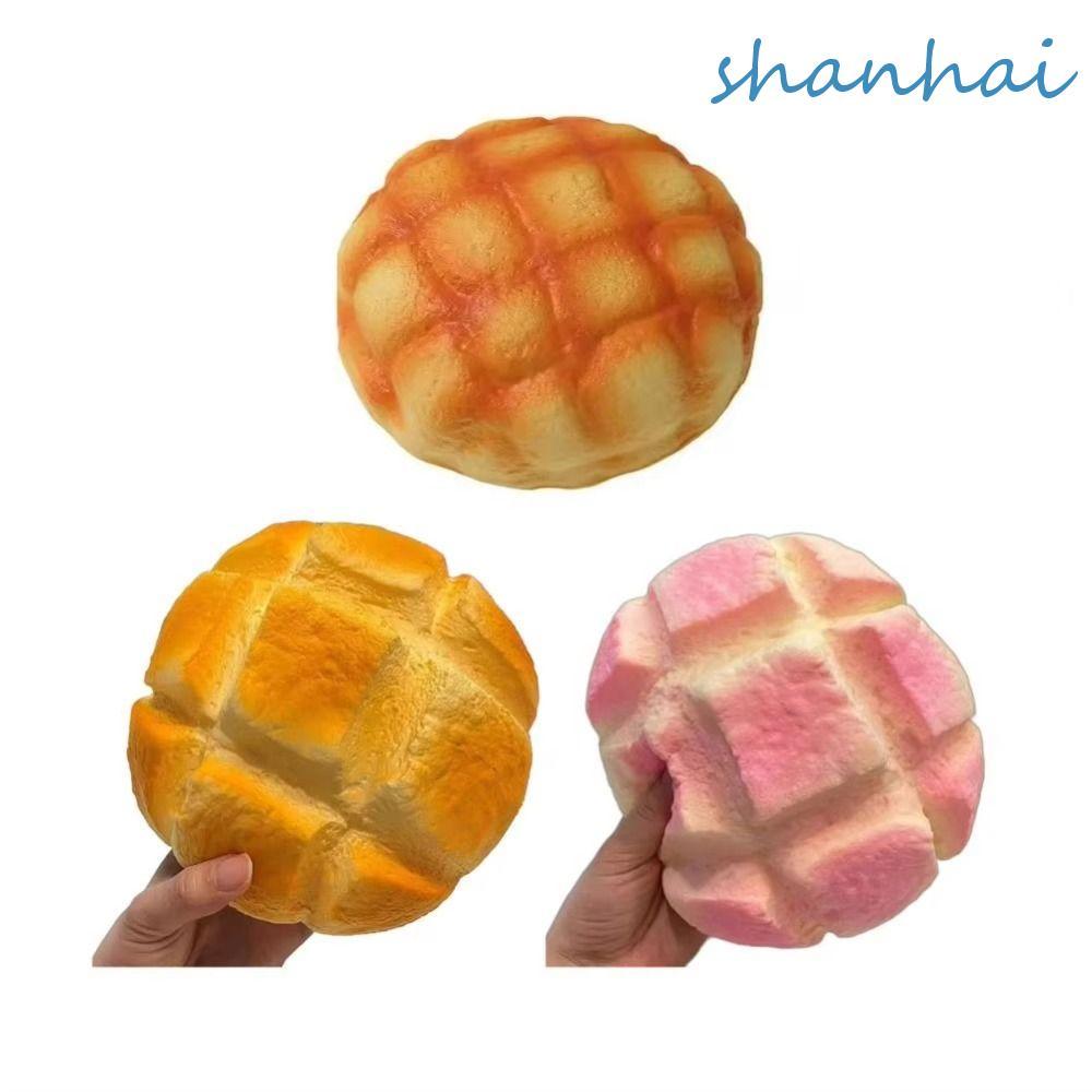 SHANHAI Sensory Fidget Bread, Prank ตกแต่งช้า Rising Bread Squishy ของเล่น, เดสก์ท็อปเครื่องประดับที่สมจริงขนาดใหญ่นุ่มยืดหยุ่นสับปะรด Bun Squishy ของเล่นเด็ก