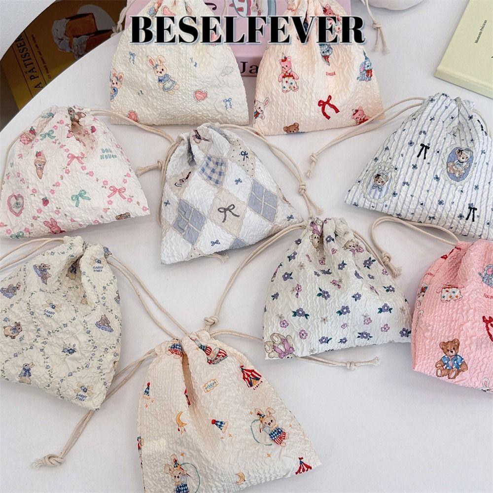 BESELFEVER ถุงของขวัญ หนู,กระเป๋าหูรูดป้องกันฝุ่น ทําเอง,ถุงบรรจุภัณฑ์ผ้ามัลติฟังก์ชั่นความจุขนาดใหญ่น่ารักแต่งหน้า