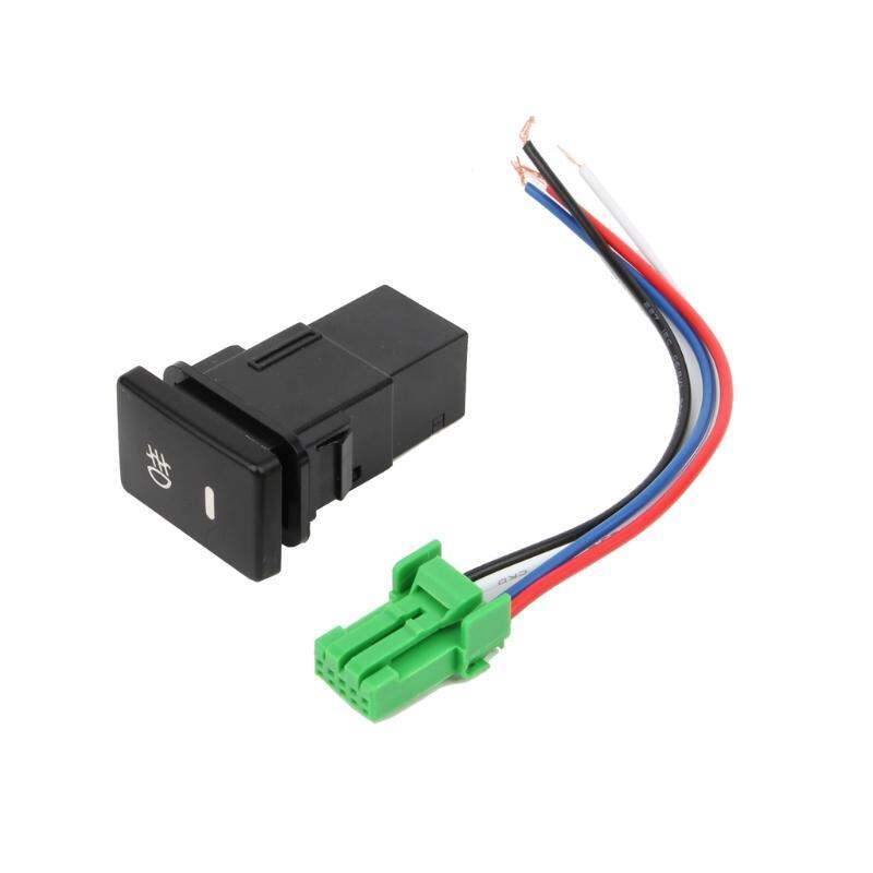 DC12V ไฟตัดหมอกหน้า Push Switch 4 ปุ่มสายไฟสําหรับ Toyota Camry Prius Corolla