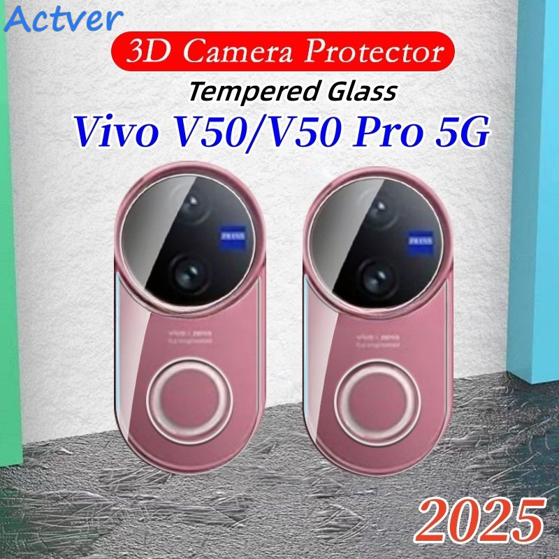 สำหรับ Vivo V50 V70 V70FE V70Elite กล้อง3D 4G 5G ฟิล์มกันรอยที่ปกป้องเต็มรูปแบบเลนส์กล้องถ่ายรูปฟิล์มกระจกเทมเปอร์ปกป้องหน้าจอ