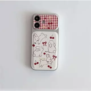 เคสโทรศัพท์ลายกระต่ายน่ารัก ใช้ได้กับ iPhone 13/11/12/17/14/15 Plus/16 Pro Max ผลิตจากหนังแท้คุณภาพสูง กันกระแทกและทนทาน