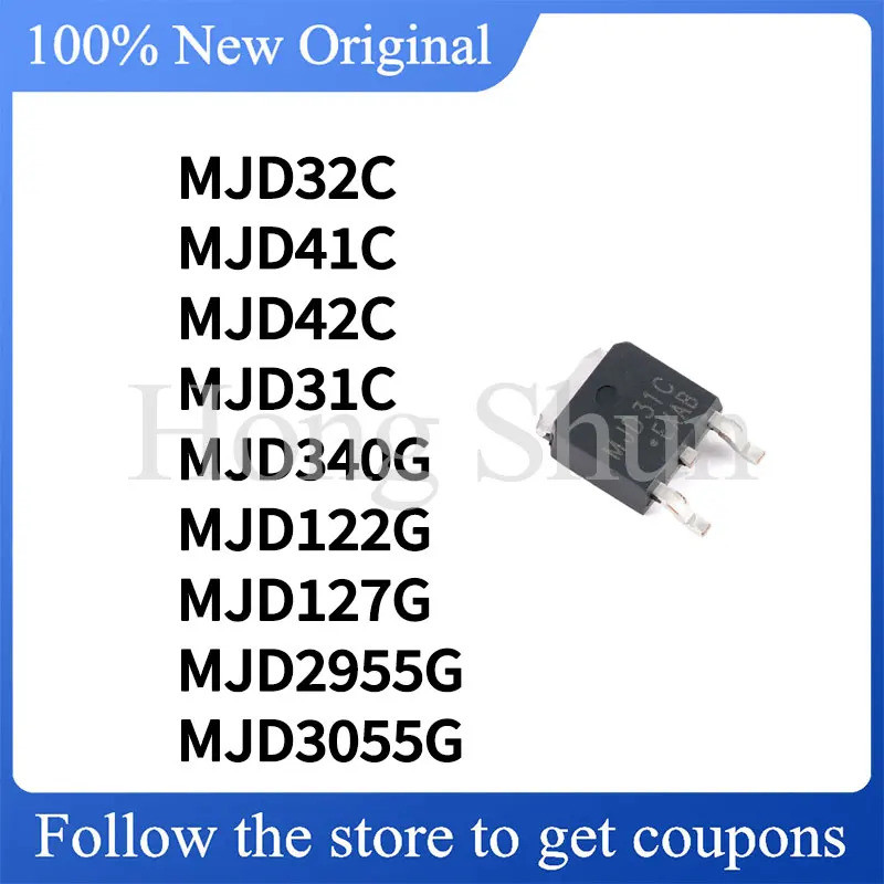 5PCS MJD122G MJD127G MJD2955G MJD3055G MJD340G MJD31C MJD32C MJD41C MJD42C TO-252 Field Effect ทรานซ