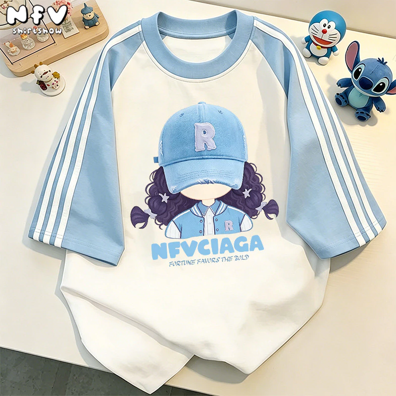 【จัดส่งตลอด 24 ชั่วโมง】NFV สไตล์เกาหลี💙เสื้อยืด ระบายอากาศ Oversized ลายพิมพ์การ์ตูนหญิง สะดวกสบาย ผ้าฝ้าย100% YG3866