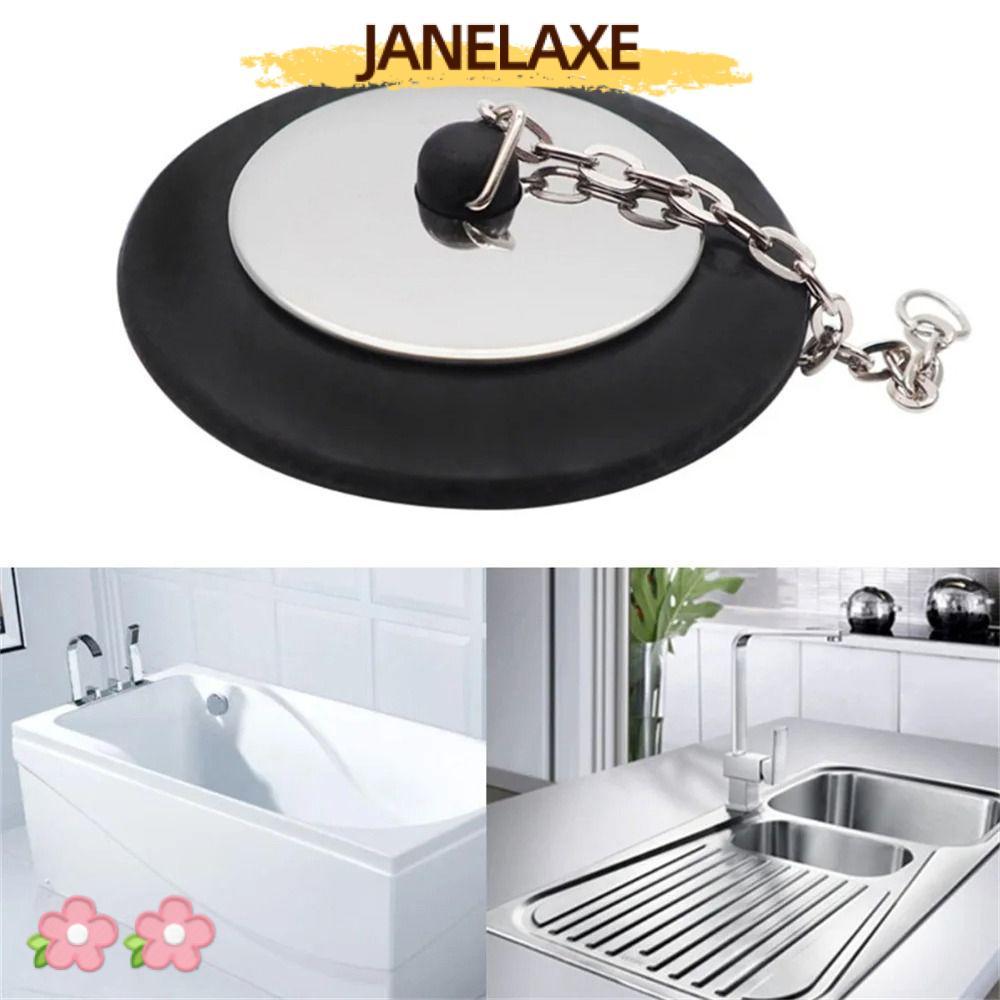 JANELAXE932JN 1 ชิ้น Tub Stopper, Universal พร้อมโซ่ท่อระบายน้ําอ่างอาบน้ํา, ยางพร้อมแหวนแขวน 4/4.3/