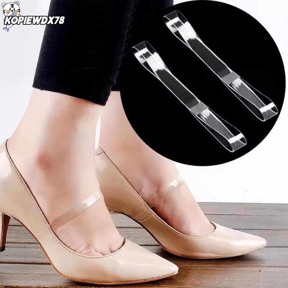 KOPIEWDX78MN 1 คู่รองเท้าส้นสูง Laces, Anti-loose Elastic ซิลิโคนที่มองไม่เห็นเชือกผูกรองเท้า,แบบพกพาโปร่งใสสายรัดรองเท้าส้นสูง