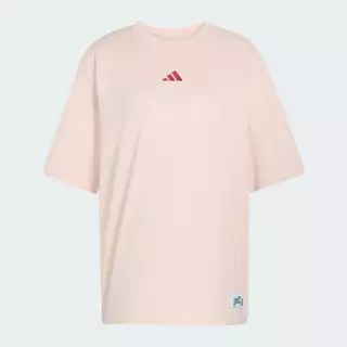 adidas ไลฟ์สไตล์ เสื้อยืดพิมพ์ลาย MINI EMBROIDERY OVERSIZED ผู้หญิง สีชมพู KG5449