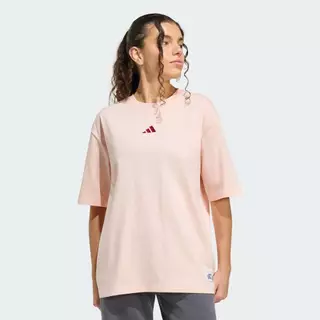 adidas ไลฟ์สไตล์ เสื้อยืดพิมพ์ลาย MINI EMBROIDERY OVERSIZED ผู้หญิง สีชมพู KG5449
