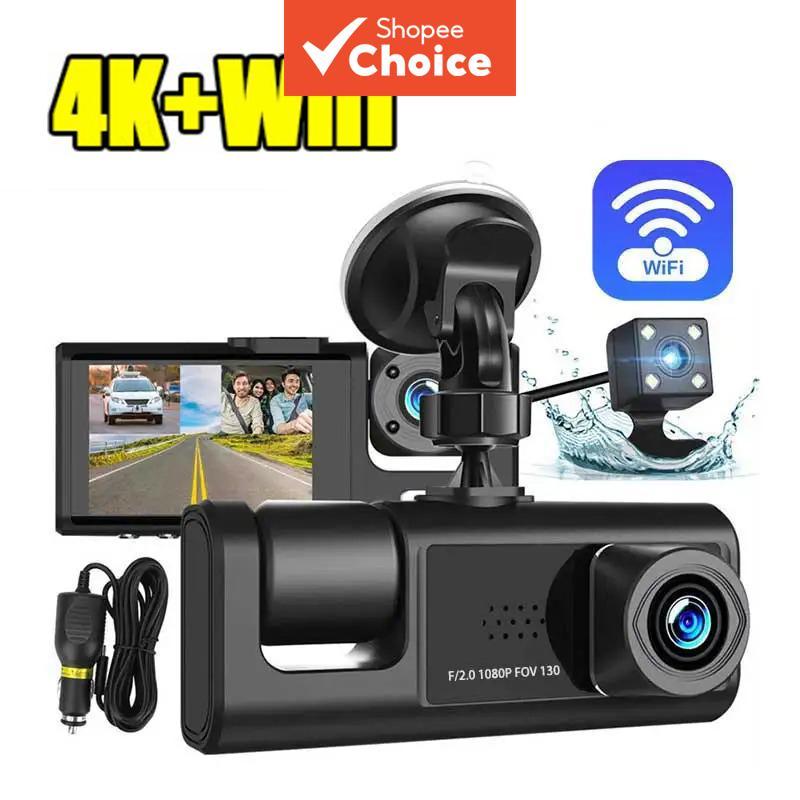 กล้องแดชบอร์ดด้านหน้าด้านหลัง 3 ช่อง Dash Cam WiFi App