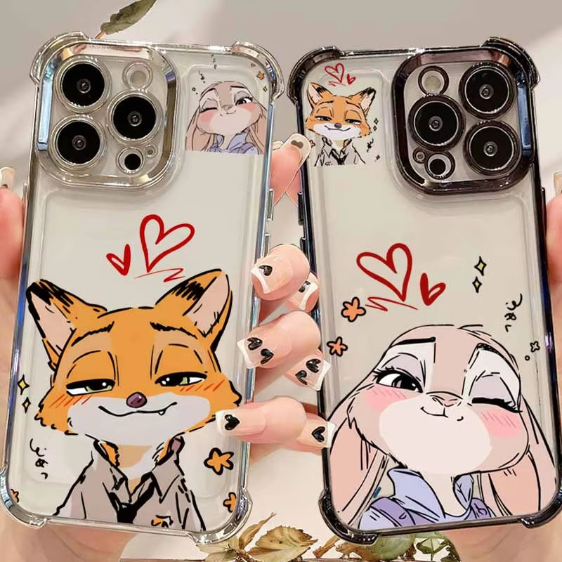 Cartoon คู่กระต่ายสําหรับ Honor 600 400 200 Pro สมาร์ท 90 Lite 70 50 GT ชุบ Anti-Fall Cool เคสโทรศัพท์