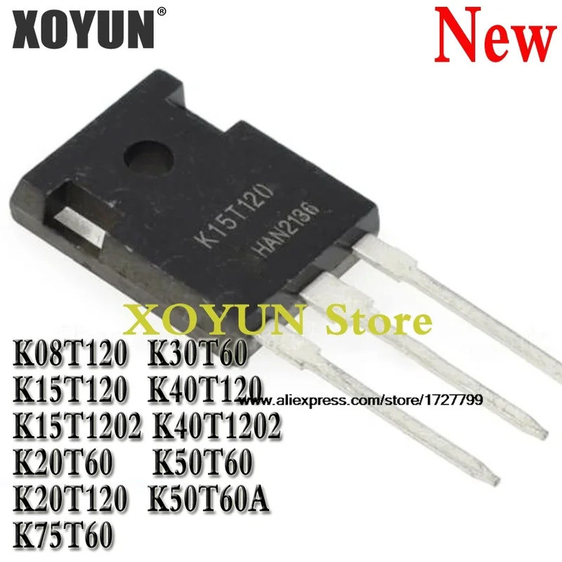 5pcs K08T120 K15T120 K15T1202 K20T60 K20T120 K30T60 K40T120 K40T1202 K50T60A K75T60 K30T60A K75T60 K