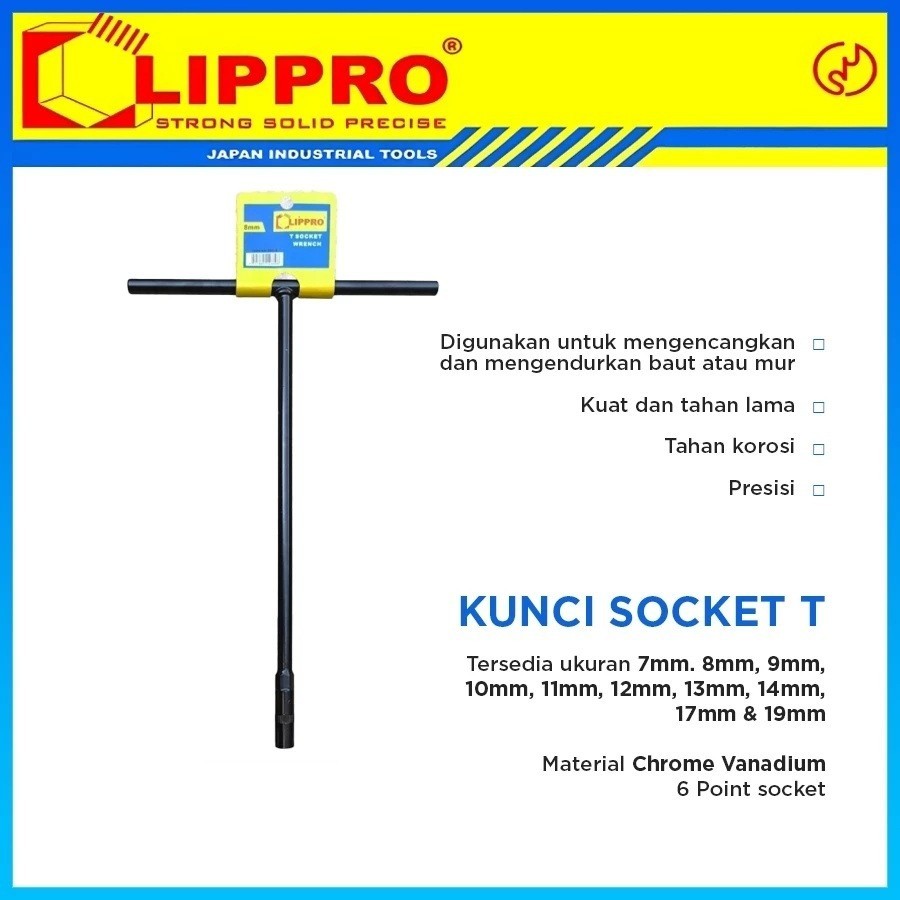 LIPPRO 886 SOCKET T-WRENCH 8 MM 10MM 12 MM 14 MM / T-SOCKET WRENCH / T-SOCKET WRENCH