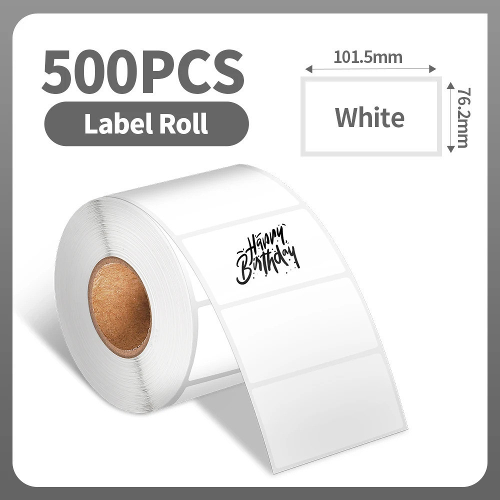 100/500 แผ่น Phomemo สติกเกอร์ฉลากความร้อน 100x150 มม.ป้ายการจัดส่งสําหรับไปรษณีย์ Barcode ใช้งานร่ว