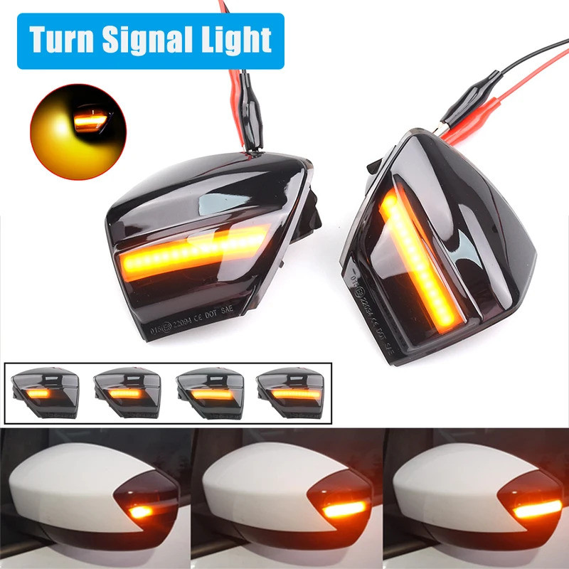 2X สําหรับ Ford S-Max 07-14 Kuga C394 08-12 C-Max 11-19 LED แบบไดนามิกไฟเลี้ยวด้านข้างกระจกลําดับไฟก