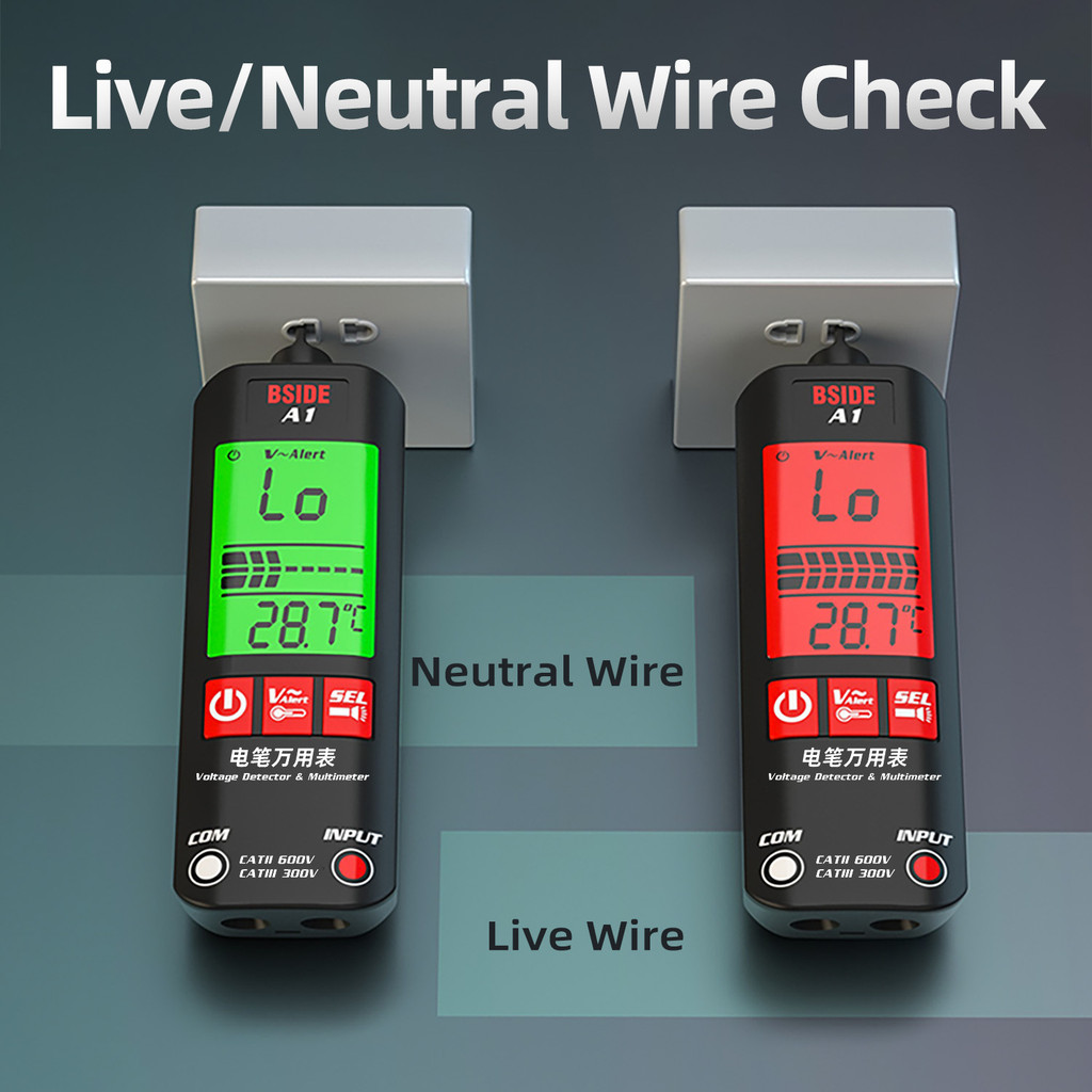BSIDE Mini A1 Multimeter Dual Mode Smart Handheld Detection มัลติมิเตอร์เปิด-ปิดแรงดันไฟฟ้าช่างไฟฟ้า