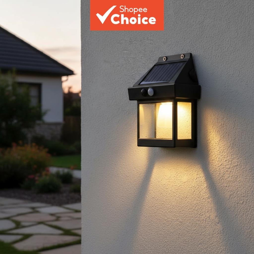 RXC1090 โคมไฟติดผนังโซลาร์เซลล์ LED, เซ็นเซอร์ตรวจจับความเคลื่อนไหว, IPX65, แบตเตอรี่ทนทาน