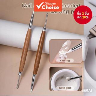 เล็บสองหัวซิลิโคนแกะสลักแปรงจิตรกรรมปากกา ทําเอง เครื่องมือท…