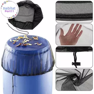 HabitatPort 30-120 ซม.ตาข่ายตาข่ายสําหรับเก็บน้ําฝนถัง Raindrop Anti-fall ใบกรองสุทธิเครื่องมือป้องกันน้ํา th