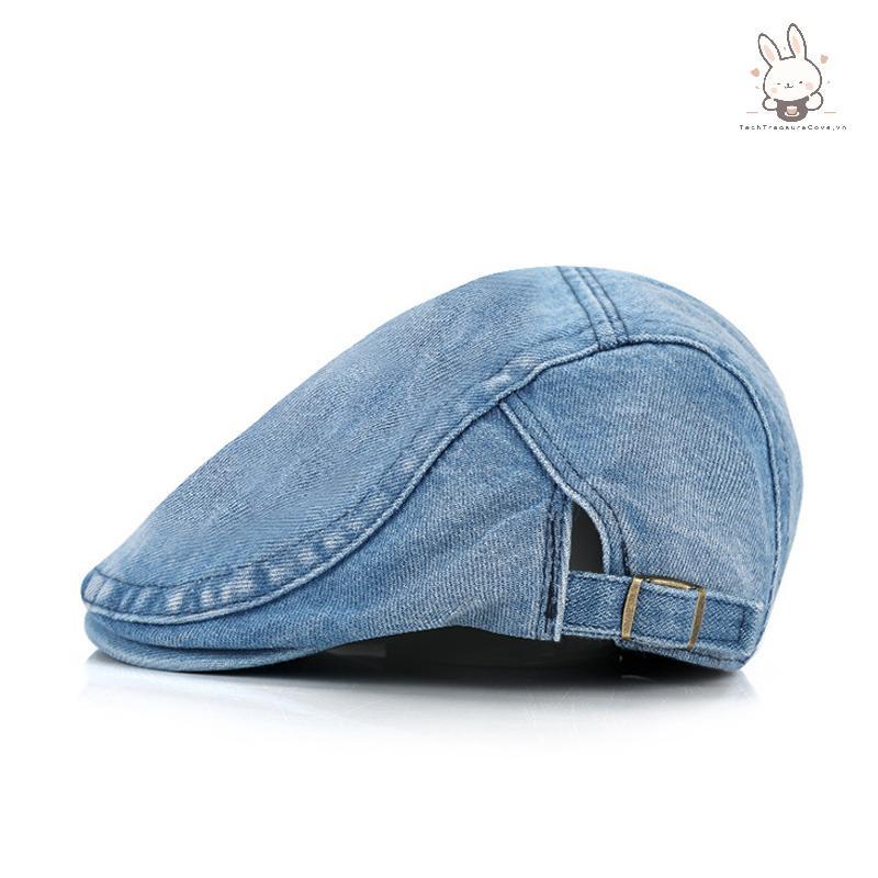 [Teh] New Fashion Personality Versatile Simple Denim Outdoor Short Eaves Beret [VN]