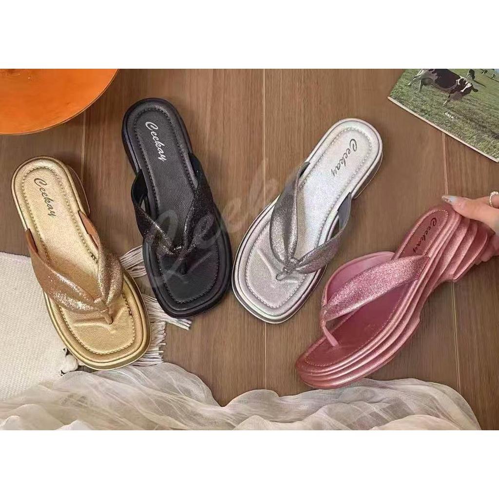 รองเท้าผู้หญิงแบบหนีบส้นสูงรองเท้าแตะรองเท้าลำลองผู้หญิงใส่สบายCK56