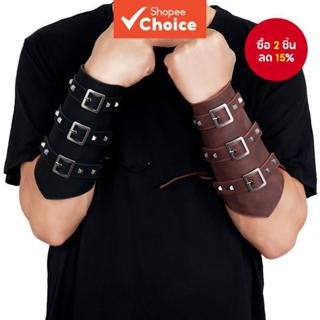 สายรัดข้อมือหนังพังก์สําหรับผู้ชายกันลื่นขี่แขนยามสร้อยข้อมื…