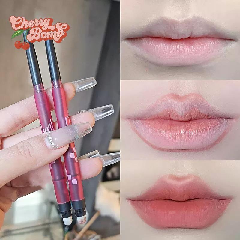 (Cherry Bomb) Light Sweet And Soft Matte Lip Liner Pencil Outlines The Lip Shape Lasting Not Easy To