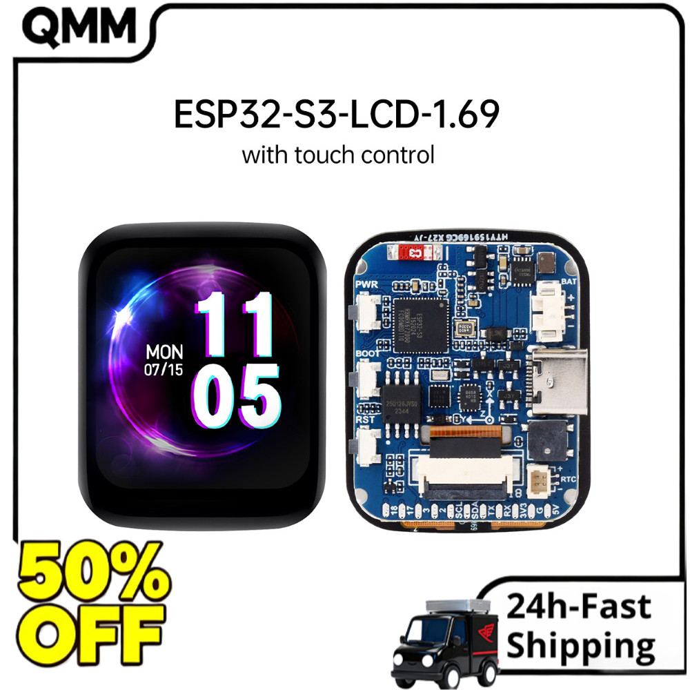 Waveshare ESP32-S3 ชุดส่วนประกอบอิเล็กทรอนิกส์ 1.69 IPS Touch LCD ST7789V2 SPI Display Board