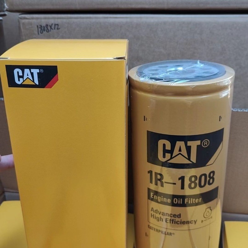 หัวกรองน้ำมันเครื่อง CAT 1R-1808 สำหรับรถขุดและเครื่องยนต์ 336D, 330, 345, 349D2, 365, C9, C13, C15 ชิ้นส่วนเฉพาะ