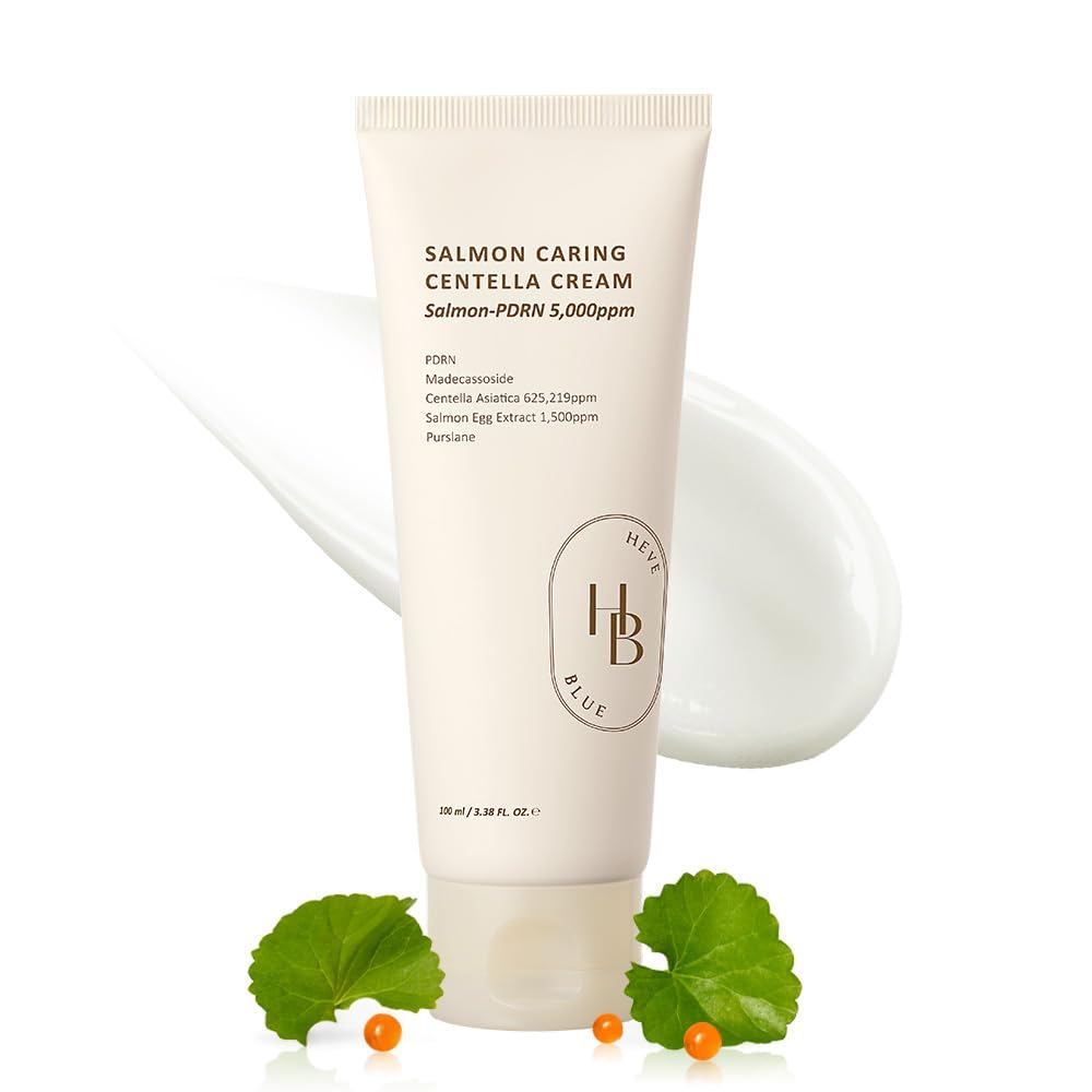 HEVEBLUE Salmon Caring Centella Cream - Salmon PDRN, สารสกัดไข่ปลาแซลมอน, Centella, Madecassoside, ป