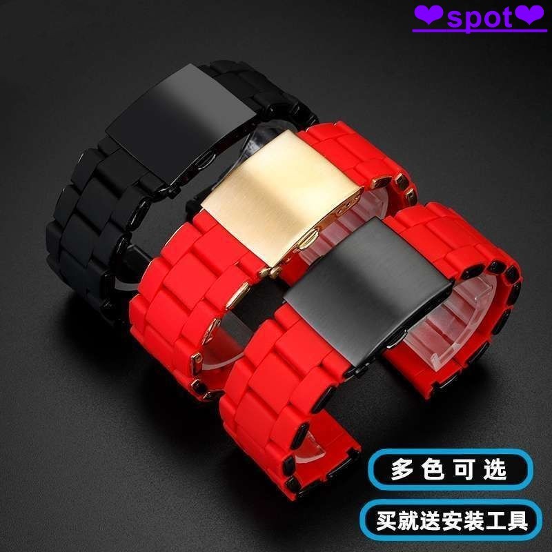 สายรัดเหมาะสําหรับดีเซลดีเซล DZ7370 DZ7430/7396/4318/7395 สายนาฬิกาเหล็กเคลือบยาง