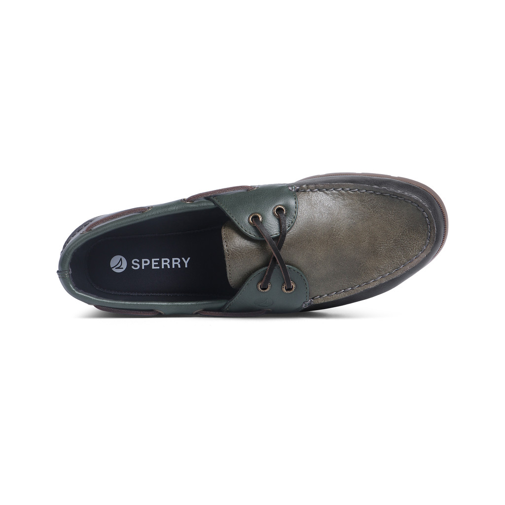 SPERRY حذاء قارب رجالي Leeward بلونين — أخضر — صورة 6