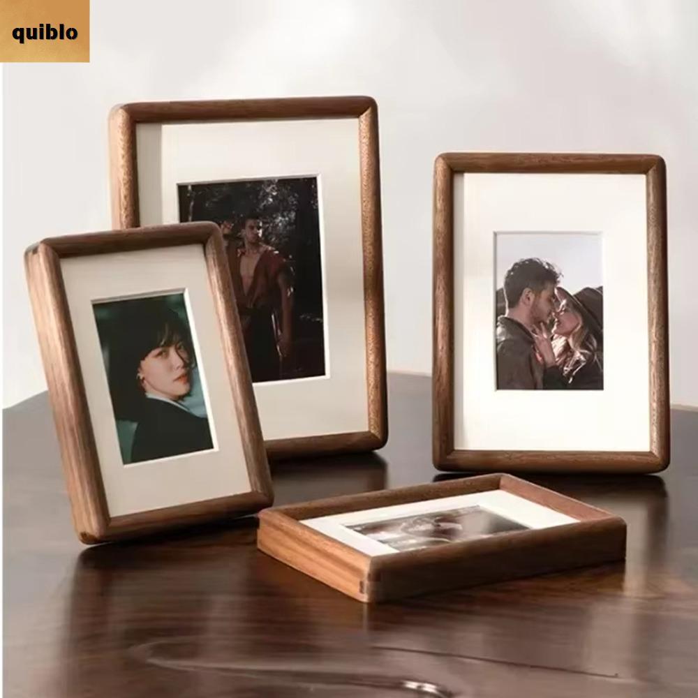 QUIBLO กรอบรูปสีดํา, กรอบรูป Tenon ไม้จริงเรียบง่าย, กรอบรูปแฮนด์เมดขนาด 6/7/8 นิ้ว