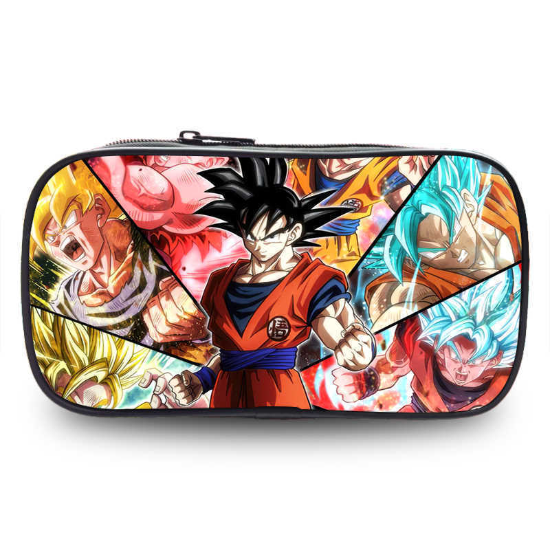 กล่องดินสอพิมพ์ลาย Dragon Ball Goku กระเป๋าใส่ปากกาสองชั้นสําหรับเด็กประถมและเด็กอนุบาล