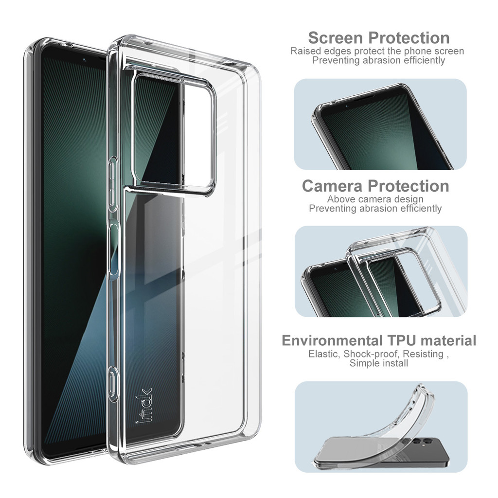 Imak Casing สําหรับ Sony Xperia 1 VIII Mark 8 เคลือบสําเร็จรูปโปร่งใส Soft TPU Case ซิลิโคนใสกันกระแทก Cove