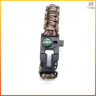 Hovely สร้อยข้อมือเชือกร่มเอาชีวิตรอดห้าในหนึ่งเดียวอุปกรณ์ฉุกเฉินที่จำเป็นสำหรับการผจญภัยในป่า