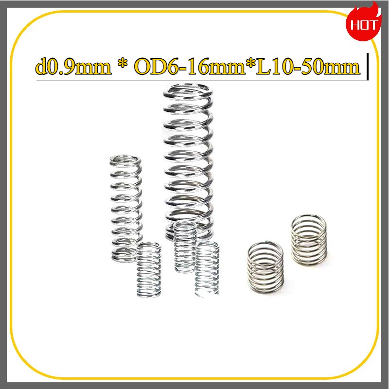 สปริงบีบอัด สปริงคืน สปริงบีบ สแตนเลส 304 d0.9mm * OD6-16mm*L10-50mm JFDP001-5 ราคา ถูกที่สุด ดีลบีเคเค