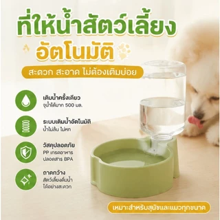 สัตว์เลี้ยงดื่มน้ำชาม 500 ml ที่ให้น้ำอัตโนมัติ ให้น้ำหมาแมวโดยเฉพาะ