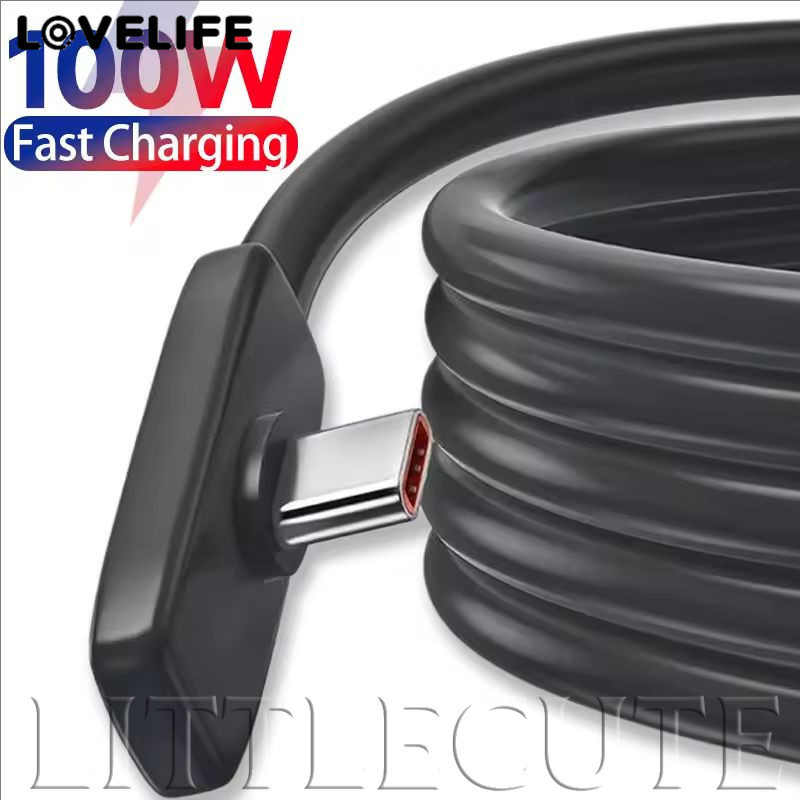 [AUTO&3C] 100W Fast Charging Type-C สายเคเบิลข้อมูลมุมขวาซิลิโคน USB A To C สายไฟสําหรับ Android / ราคาดี
