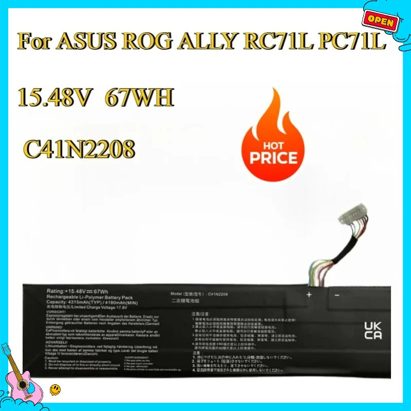 แบตเตอรี่ใหม่สําหรับ ASUS ROG ALLY รุ่นมือถือ RC71L PC71L แบตเตอรี่ C41N2208 67WH