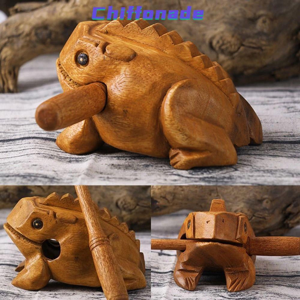 CHIFONADE Frog Guiro Rasp, เครื่องดนตรีกบไม้งานฝีมือ, ของขวัญงานฝีมือกบนําโชคแบบพกพา