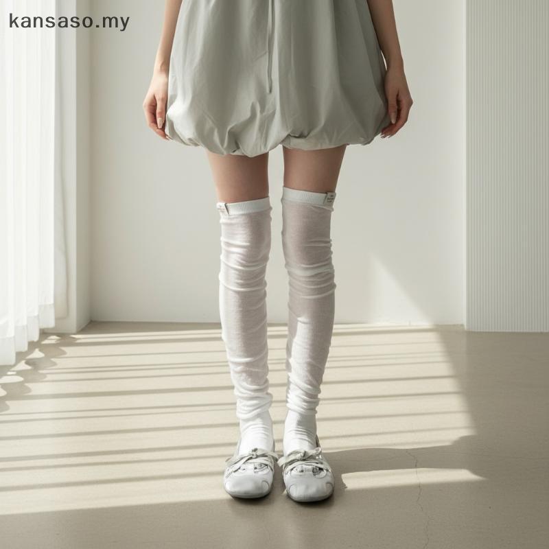 [KSA] ผู้หญิงเกาหลีต้นขาสูง Sos ตาข่ายแข็ง Stoings นุ่มยืดหยุ่น Casual School Girl Uniform คอสเพลย์อ